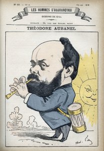 Theodore Aubanel (1829-1886) francia nyomdász és provence-i költő portréja. Gill, Párizs rajzfilmje. alkotó: Andre Gill