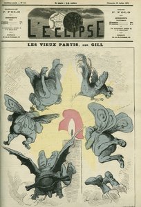 Franciaország régi politikai pártjai, mint a rojalisták vagy a bonapartisták, megijednek a Köztársaság fényétől. Borító a Gill „” L