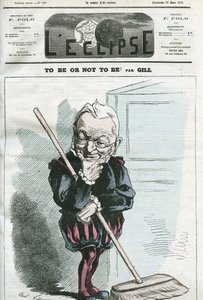Lenni vagy nem lenni, Adolphe Thiers (1797-1877) francia államférfi rajzfilmje. Borító a „” L