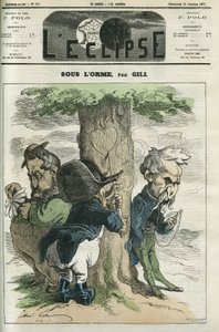 A szil alatt III. Napóleon, Emile Ollivier vár, ők a Sedan vereségének főszereplője. Borító a Gill „” L
