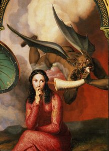 Jó és Gonosz: Az ördög egy fiatal nőt csábító, 1832-es részlet a 89709-ből, olaj, vászon
