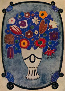 Pergament könyvkötés, szerszámozott és színes, 1914 alkotó: Andre Mare