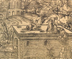 Acheldemach keresztény temetője, metszet a Cosmographie universelle-ből, Andre Thevet (1504-1592), Párizs alkotó: Andre Thevet