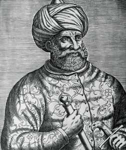 Khayr al-Din, Barbarossa (1465-1546), török korzár és admirális portréja, Andre Thevet (1502-1590) metszete alkotó: Andre Thevet