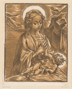 Mária imádja a Krisztus-gyermeket alkotó: Andrea Andreani