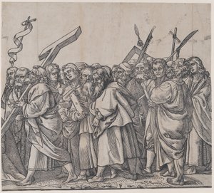 F rész: Szentek, akik keresztet, könyveket és fegyvereket tartanak, Krisztus diadala, 1836-ból. alkotó: Andrea Andreani