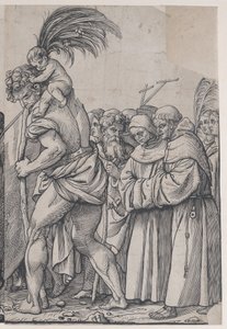 H rész: Szent Kristóf, aki a Krisztus-gyermeket viszi, Krisztus diadala, 1836-ból. alkotó: Andrea Andreani