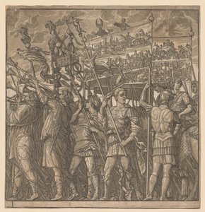 Julius Caesar diadala: A háború képeit hordozó katonák, 1593-99. alkotó: Andrea Andreani
