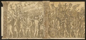 Julius Caesar diadala [1. és 2., plusz 2 oszlop], 1599. alkotó: Andrea Andreani