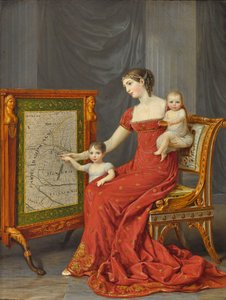 Augusta bajor hercegnő gyermekeivel, Josephine -nel és Eugenie -vel.