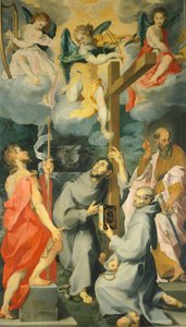 Andrea Lilio (1555-1610) Keresztelő Szenteket, Ferencet, Bernárdot és Pált ábrázoló oltárkép extázisban