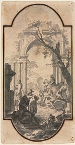 Diadalív és alakok, 1700-as évek első fele.