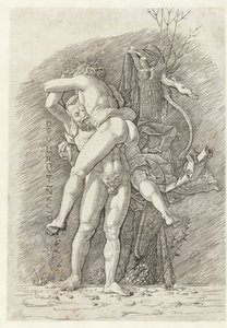 Herkules és Antaeus A legyőzhetetlen Herkules isten (cím a tárgyon)