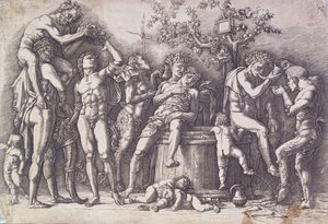 Bacchanal présszel, c. 1475 alkotó: Andrea Mantegna
