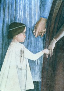 Francesco Gonzaga bíboros érkezése: egyik öccsét ábrázoló részlet a Camera degli Sposiból vagy a Camera Pictából, a 78449 1465-74-es freskórészlete alkotó: Andrea Mantegna