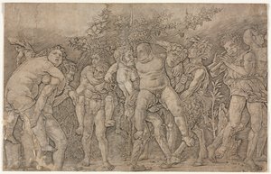 Bacchanal Silenusszal. alkotó: Andrea Mantegna