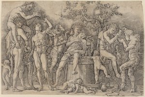 Bacchanal boroskáddal alkotó: Andrea Mantegna