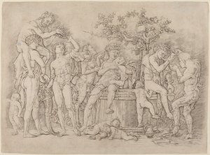 Bacchanal boroskáddal alkotó: Andrea Mantegna
