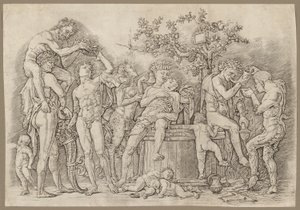 Bacchanal boroskáddal alkotó: Andrea Mantegna