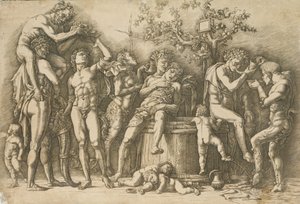 Bacchanal boroskáddal, kb. 1470-90. alkotó: Andrea Mantegna