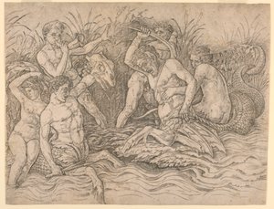 A tengeri istenek csatája, jobb fele alkotó: Andrea Mantegna
