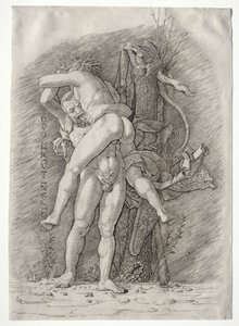 Herkules és Antaeus, 1400-as évek. alkotó: Andrea Mantegna