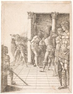 Krisztust megkorbácsolják alkotó: Andrea Mantegna
