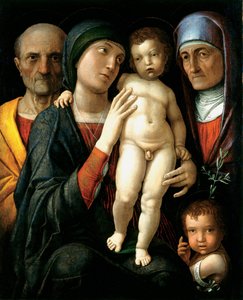 La Sainte Famille (A Szent Család) - Andrea Mantegna (1431-1506) festménye, olaj, vászon (75x61,5), 1495 körül - Állami Művészeti Galéria, Drezda (Németország) alkotó: Andrea Mantegna