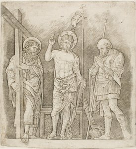 Feltámadt Krisztus Szent András és Longinus között alkotó: Andrea Mantegna
