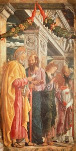 Szent Péter és Pál és két szent, részlet a San Zeno oltárból alkotó: Andrea Mantegna