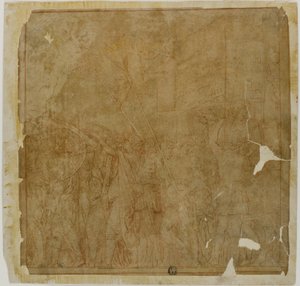 Tanulmány Julius Caesar diadalaihoz: I. vászon alkotó: Andrea Mantegna