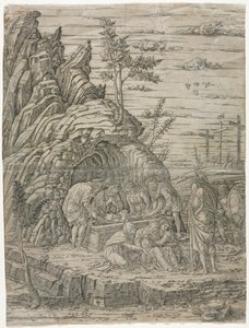 A temetkezés a négy madárral. alkotó: Andrea Mantegna
