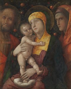 A Szent Család Szent Mária Magdolnával, kb. 1495-1500. alkotó: Andrea Mantegna