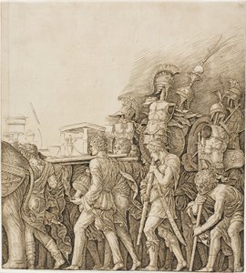 Caesar diadala: Trófeákat hordozó katonák alkotó: Andrea Mantegna