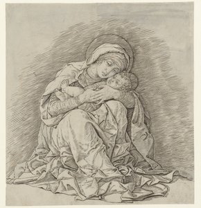 Ülő Mária gyermekével alkotó: Andrea Mantegna