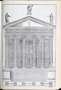Nimes-i templom domborzata, illusztráció a Palladio által írt „I Quattro Libri dell