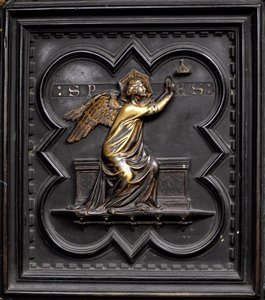 Remény, a San Giovanni keresztelőkápolna déli ajtóinak A-táblája, 1336 (bronz)