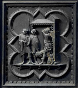 Keresztelő Szent János lefejezése, a San Giovanni Keresztelőkápolna déli ajtajának tizenhatodik táblája, 1336 (bronz)