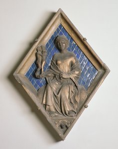 Vénusz, a Campanile domborműve (kerámia és márvány)