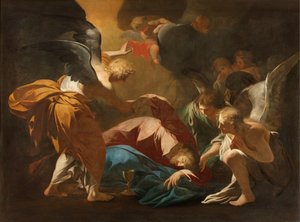 Milánó, San Francesco da Paola templom, Andrea Pozzo, Az angyalok támogatják Jézust a Gecsemáné kertben