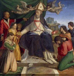 Bari Szent Miklós trónolt alkotó: Andrea Sabatini