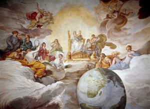 Az isteni tudás allegóriája. Andrea Sacchi (1599-1661) freskója 1629-1633 Palazzo Barberini, Róma Ókori Művészeti Galériája