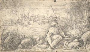 Mózes és az égő bokor, kb. 1544-47. alkotó: Andrea Schiavone