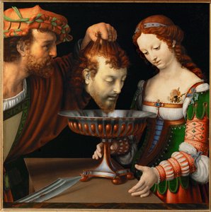 Salome Keresztelő Szent János fejével, 1501-20 körül (festmény, fa) alkotó: Andrea Solario