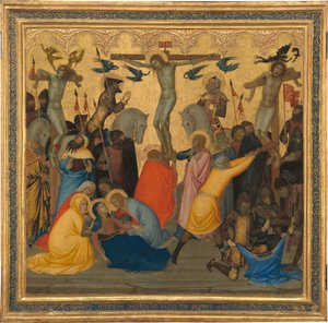 Jelenetek Krisztus szenvedéséből: A keresztre feszítés [középső panel]