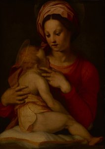 A Madonna és a gyermek (olaj a panelen) alkotó: Andrea del (attr.to) Sarto