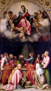 Andrea del Sarto (1486-1531) Mennybemenetele Passerini festménye 1522 Méret: 379x222 cm Firenze, Palazzo Pitti alkotó: Andrea del Sarto