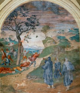 S. Filippo Benizzi megbünteti az istenkáromlókat, 1509-1510 alkotó: Andrea del Sarto
