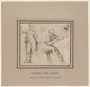 Vázlatok egy aktfiguráról klasszikus pózban és egy ülő figuráról alkotó: Andrea del Sarto