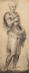 Tanulmány egy férfialakról, Andrea del Sarto rajza. Rajzok és nyomatok kabinetje, Uffizi Galéria, Firenze alkotó: Andrea del Sarto